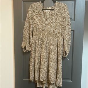 Rungolee boutique brand. Brown Floral long sleeve Dress by Rungolee